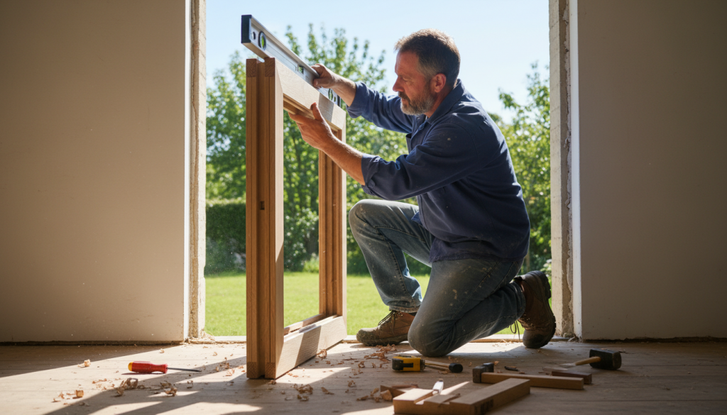 Fensterrahmen einsetzen