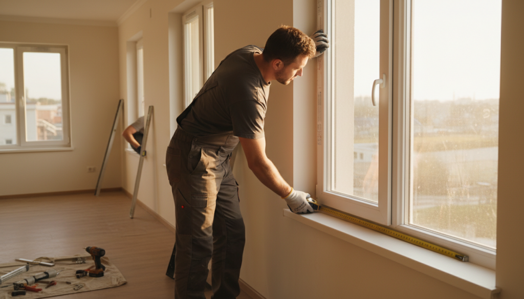 Kunststoff-Fenster Installation